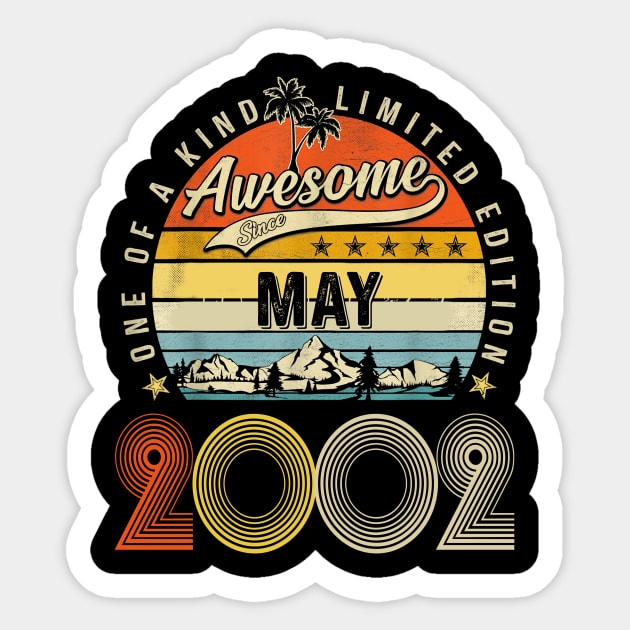 Awesome Since May 2002 Vintage 21st Birthday Sticker by Centorinoruben.Butterfly